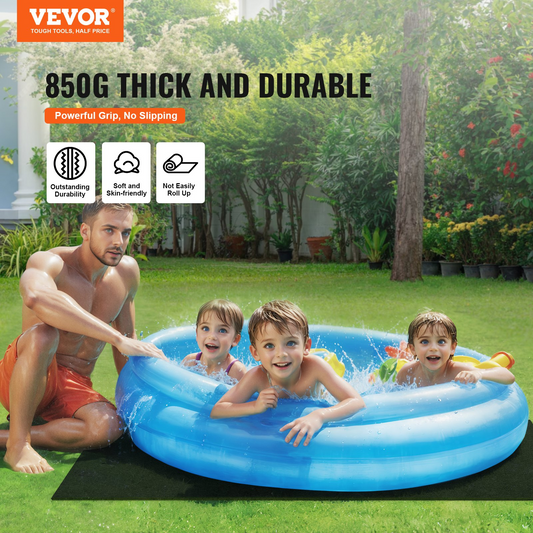 VEVOR 74 x 72 Inch Hot Tub Mat, Extra Large Inflatable Hot Tub Pad, Waterproof Slip-Proof Backing, Absorbent Spa Pool Ground Base Flooring Protector Mat Reusable Outdoor & Indoor, Also For Car Repair