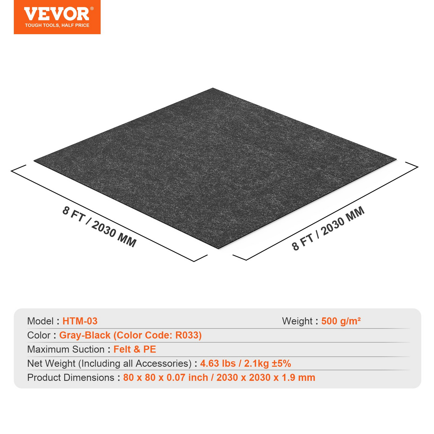 VEVOR 80 x 80 Inch Hot Tub Mat, Extra Large Inflatable Hot Tub Pad, Waterproof Slip-Proof Backing, Absorbent Spa Pool Ground Base Flooring Protector Mat Reusable Outdoor & Indoor, Also For Car Repair