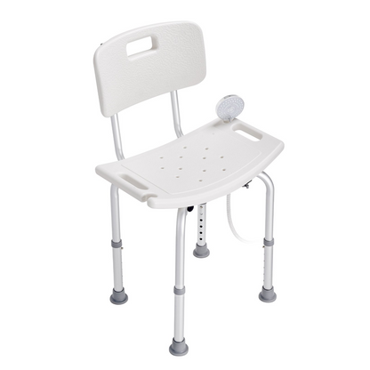 VEVOR Shower Chair, Shower Seat with Back, Adjustable Height Shower Stool, Shower Chair for Inside Shower Bathtub, Non-slip Bathroom Bench Bath Chair for Elderly Disabled Handicap, 350 lbs Capacity