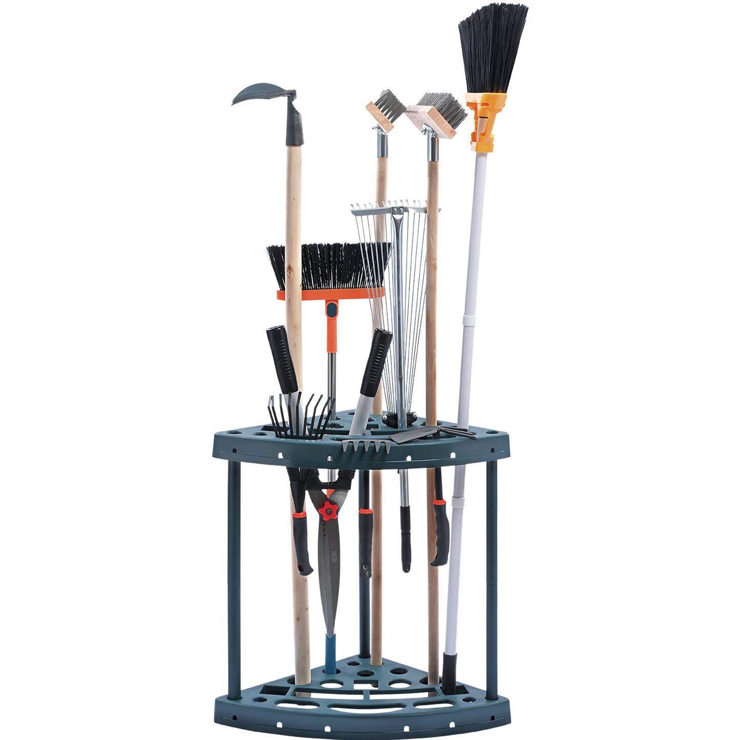 VEVOR Garden Tool Organizer, 19 Slots, Yard Tool Tower Rack for Garage Organization and Storage, Hold Long-Handled Tool/Rake/Broom/Shovel, PP Garden Tool Stand Holder Organizer for Yard, Shed, Outdoor