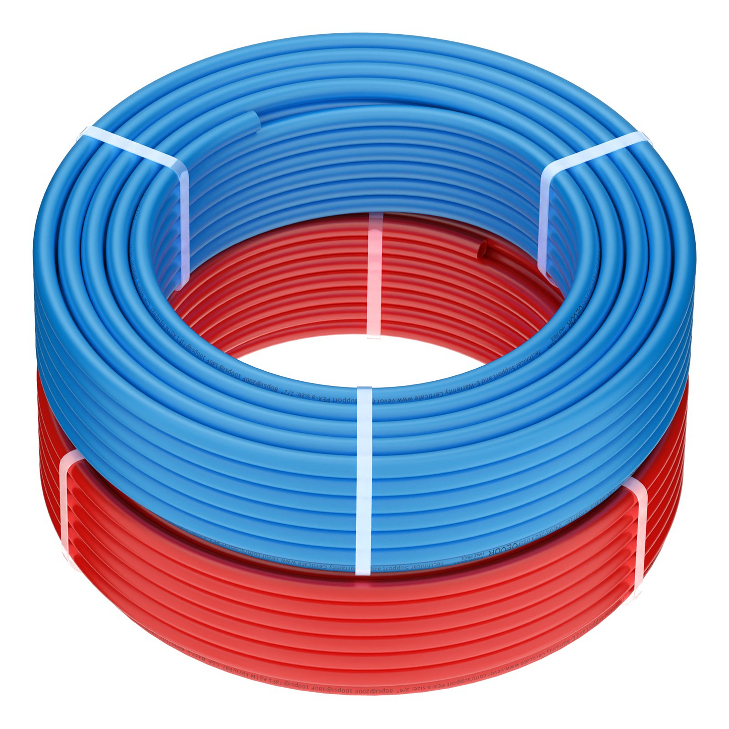 VEVOR PEX Pipe 1/2 Inch, 2 x 100 Feet Length PEX-A Flexible Pipe Tubing for Potable Water, Pex Water Lines for Hot/Cold Water & Easily Restore, Plumbing Applications with Free Cutter, Blue & Red