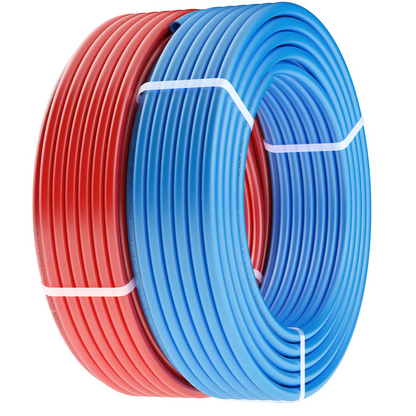 VEVOR PEX Pipe 1/2 Inch, 2 x 100 Feet Length PEX-A Flexible Pipe Tubing for Potable Water, Pex Water Lines for Hot/Cold Water & Easily Restore, Plumbing Applications with Free Cutter, Blue & Red