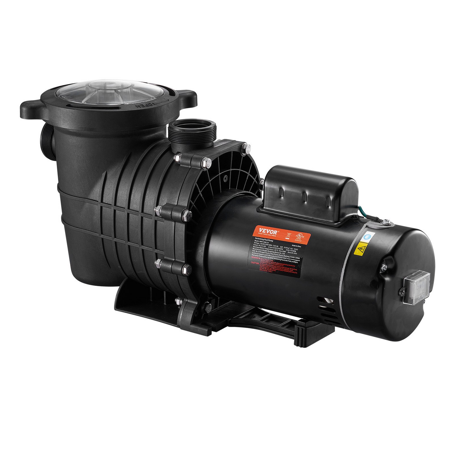 VEVOR Pool Pump 1.5HP 230V, Variable Dual Speed Pumps 1100W for Above Ground Pool, Powerful Self-priming Pump w/ Strainer Filter Basket, 5400 GPH Max. Flow, Energy Saving Swimming Pool Pump