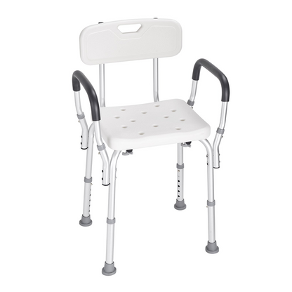 VEVOR Shower Chair, Shower Seat with Back, Adjustable Height Shower Stool, Shower Chair for Inside Shower Bathtub, Non-slip Bathroom Bench Bath Chair for Elderly Disabled Handicap, 350 LBS Capacity