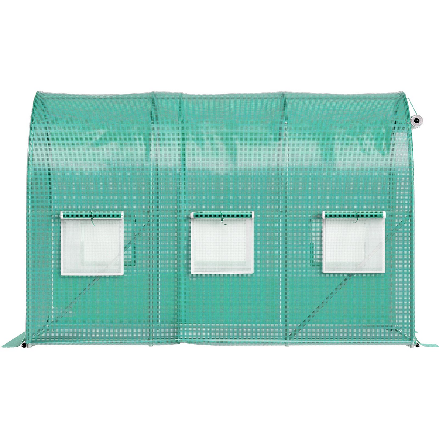 VEVOR Walk-in Tunnel Greenhouse, 9.8 x 6.6 x 6.6 ft Portable Plant Hot House w/ Galvanized Steel Hoops, 1 Top Beam, Diagonal Poles, Zippered Door & 6 Roll-up Windows, Green