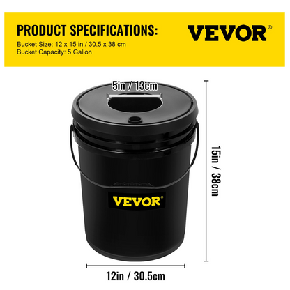 VEVOR Hydroponics Deep Water Culture DWC Hydroponic System 5 Gallon 5 Buckets