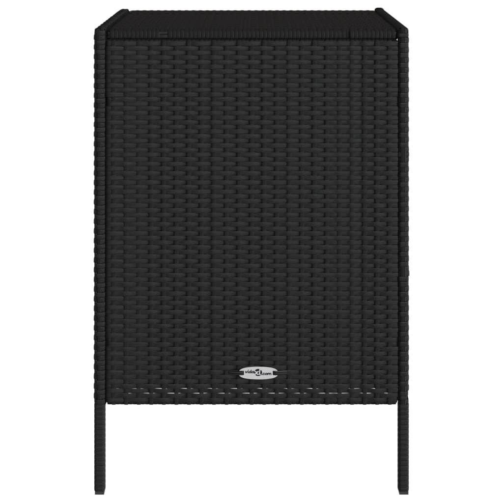 vidaXL Patio Storage Cabinet Black 21.7"x23.2"x31.5" Poly Rattan