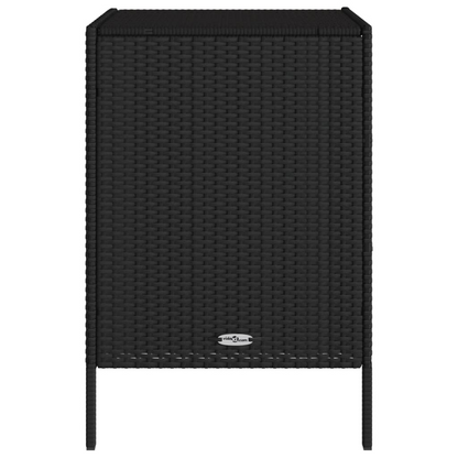 vidaXL Patio Storage Cabinet Black 21.7"x23.2"x31.5" Poly Rattan