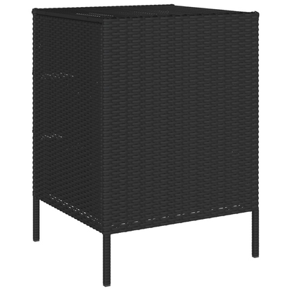 vidaXL Patio Storage Cabinet Black 21.7"x23.2"x31.5" Poly Rattan