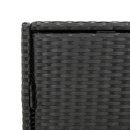 vidaXL Patio Storage Cabinet Black 21.7"x23.2"x31.5" Poly Rattan