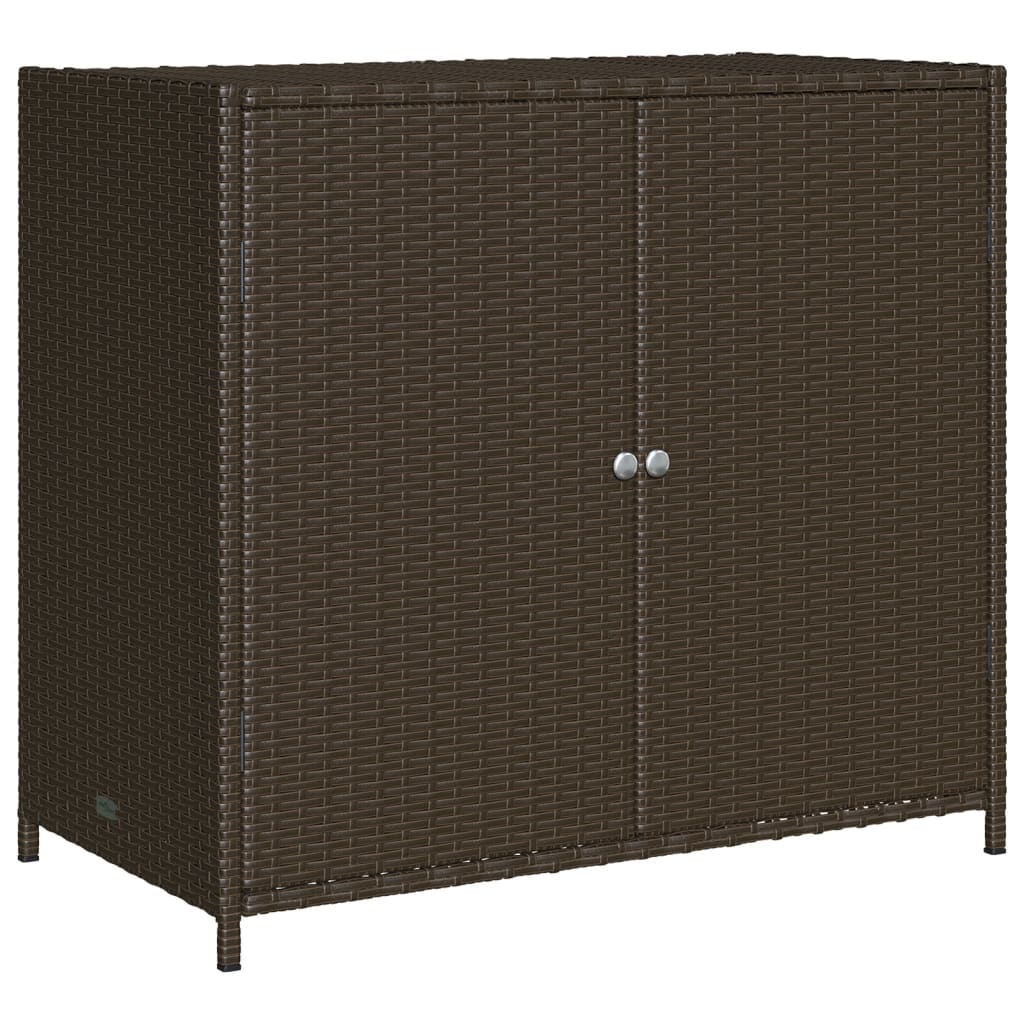 vidaXL Patio Storage Cabinet Brown 32.7"x17.7"x29.9" Poly Rattan