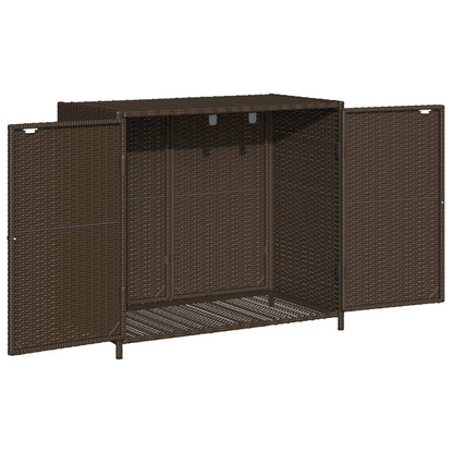 vidaXL Patio Storage Cabinet Brown 32.7"x17.7"x29.9" Poly Rattan