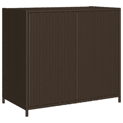 vidaXL Patio Storage Cabinet Brown 32.7"x17.7"x29.9" Poly Rattan