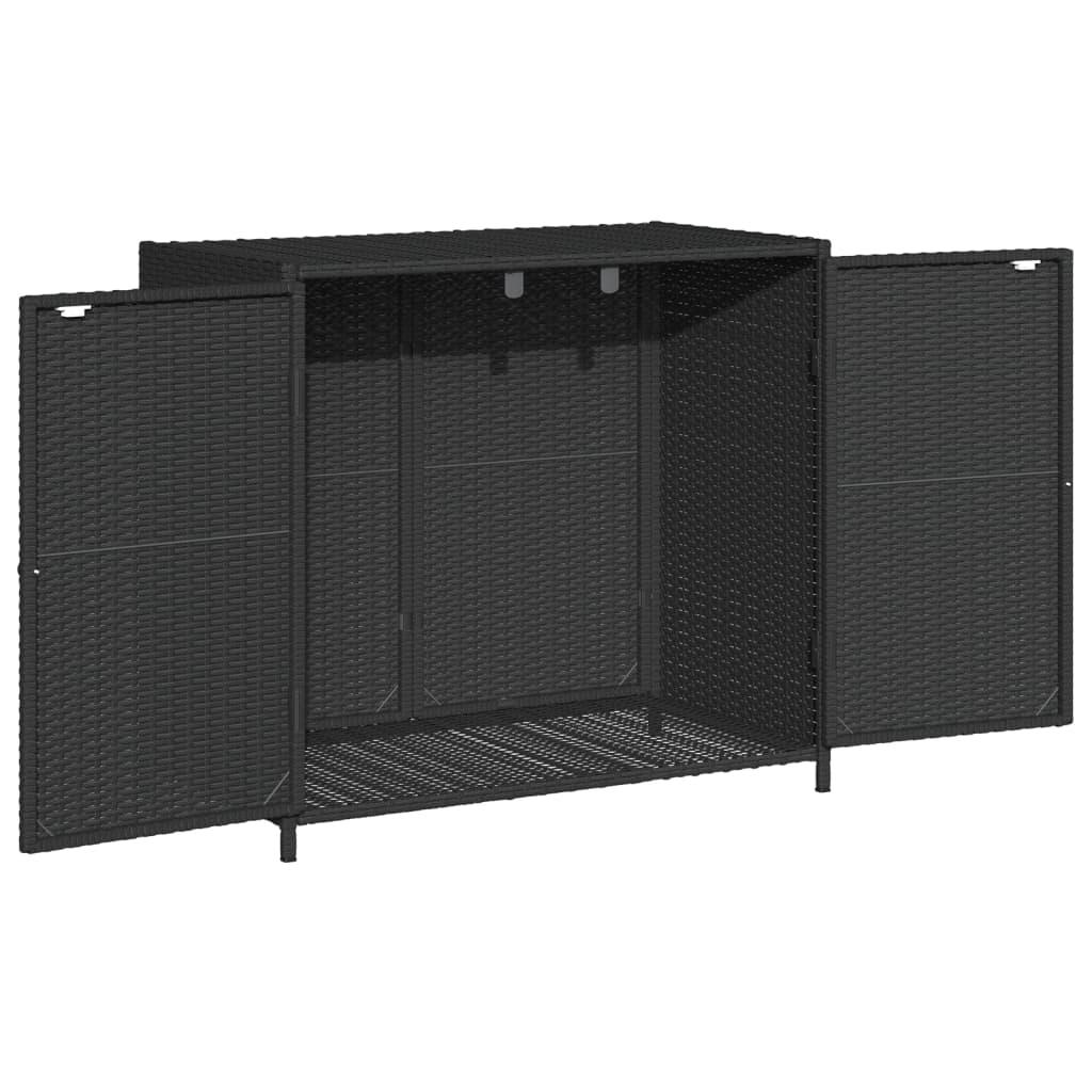 vidaXL Patio Storage Cabinet Black 32.7"x17.7"x29.9" Poly Rattan