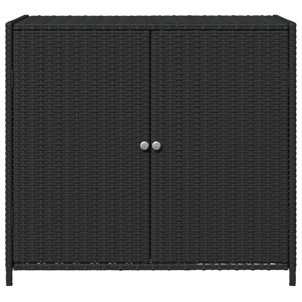 vidaXL Patio Storage Cabinet Black 32.7"x17.7"x29.9" Poly Rattan