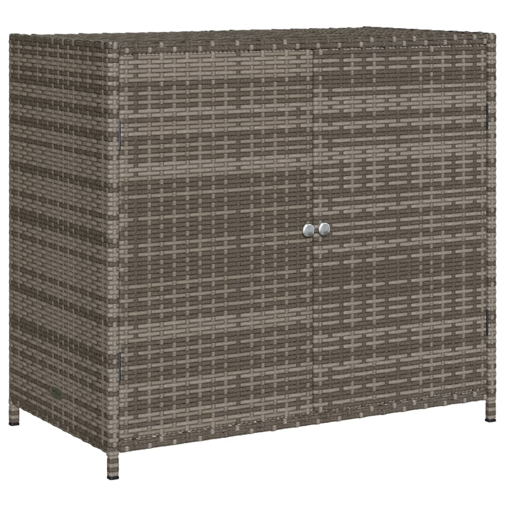 vidaXL Patio Storage Cabinet Gray 32.7"x17.7"x29.9" Poly Rattan