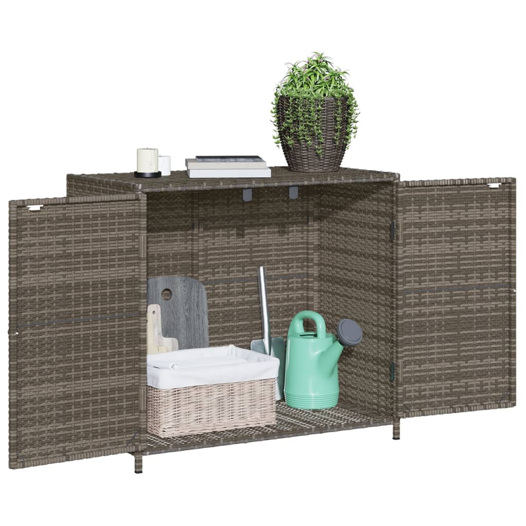 vidaXL Patio Storage Cabinet Gray 32.7"x17.7"x29.9" Poly Rattan