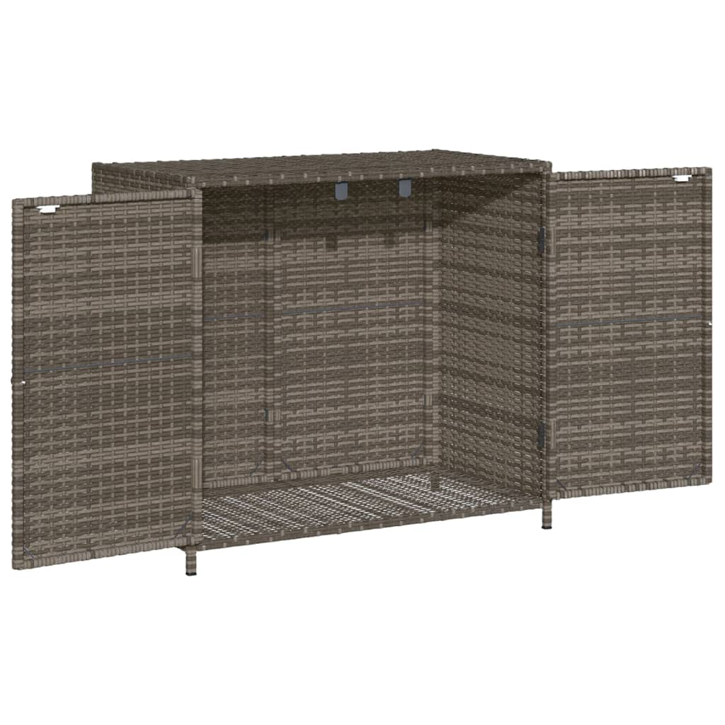 vidaXL Patio Storage Cabinet Gray 32.7"x17.7"x29.9" Poly Rattan