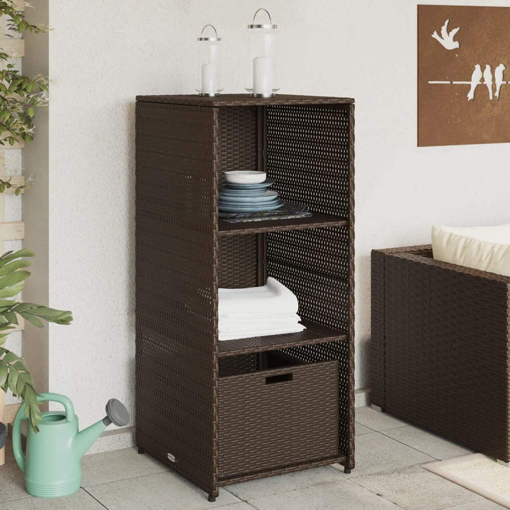 vidaXL Patio Storage Cabinet Brown 19.7"x21.7"x45.3" Poly Rattan