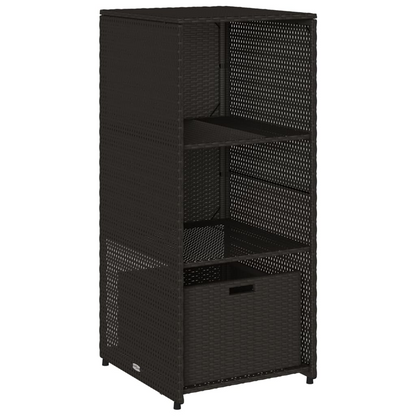 vidaXL Patio Storage Cabinet Black 19.7"x21.7"x45.3" Poly Rattan