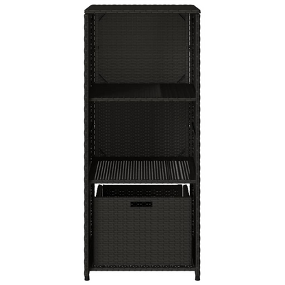 vidaXL Patio Storage Cabinet Black 19.7"x21.7"x45.3" Poly Rattan