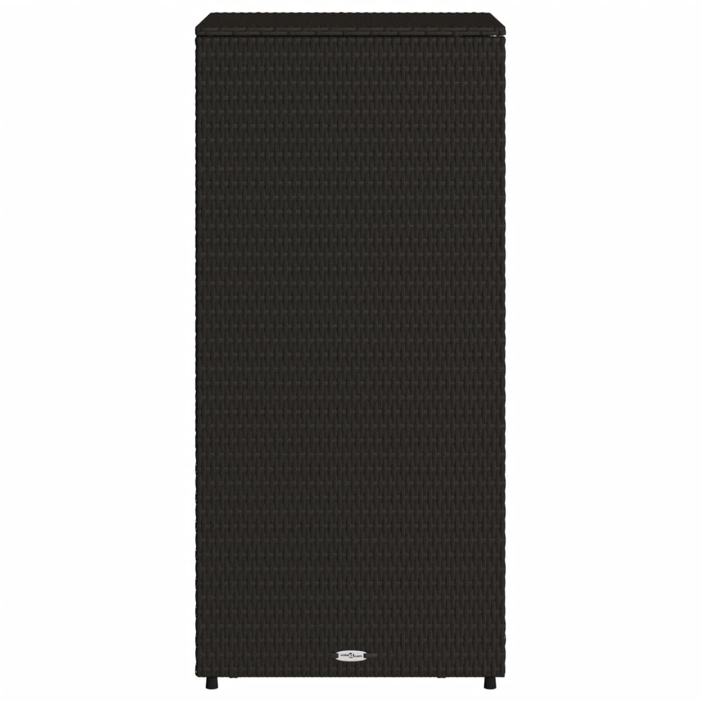 vidaXL Patio Storage Cabinet Black 19.7"x21.7"x45.3" Poly Rattan