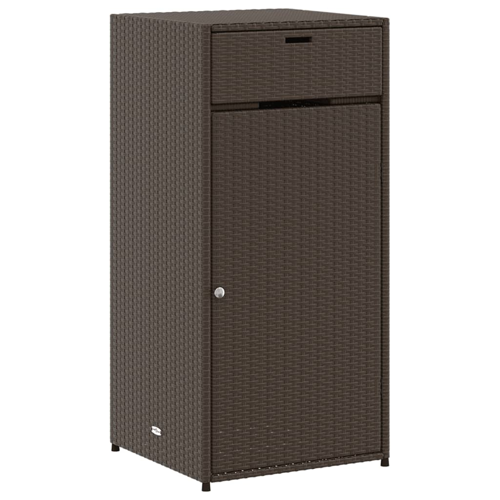 vidaXL Patio Storage Cabinet Brown 21.7"x21.7"x43.7" Poly Rattan