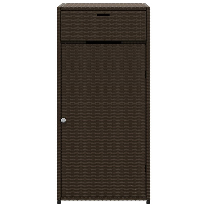 vidaXL Patio Storage Cabinet Brown 21.7"x21.7"x43.7" Poly Rattan