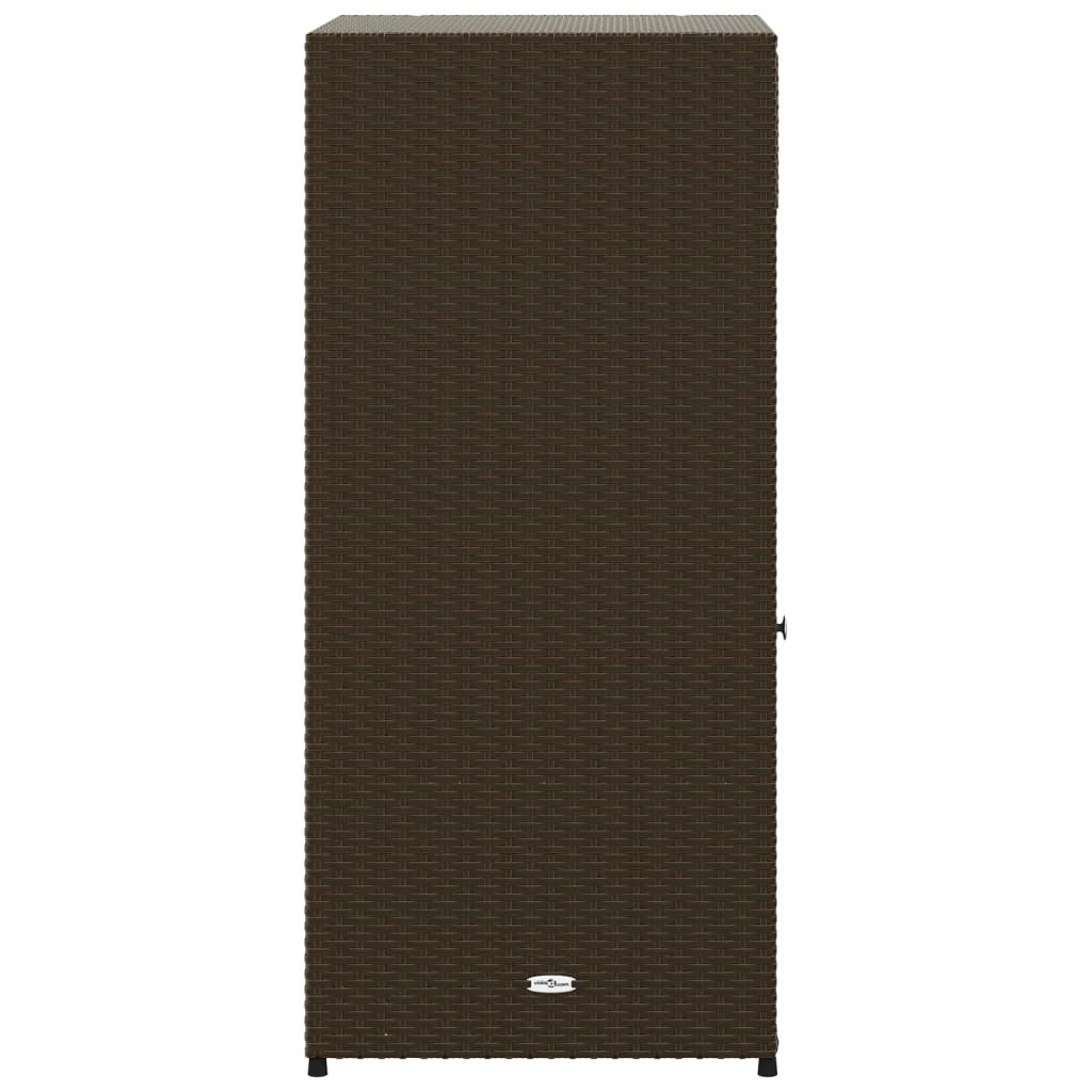 vidaXL Patio Storage Cabinet Brown 21.7"x21.7"x43.7" Poly Rattan