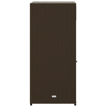 vidaXL Patio Storage Cabinet Brown 21.7"x21.7"x43.7" Poly Rattan