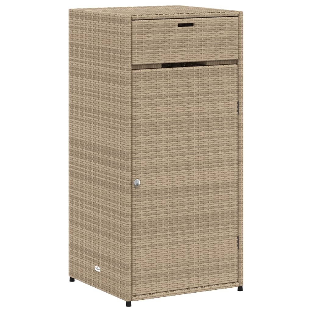 vidaXL Patio Storage Cabinet Beige 21.7"x21.7"x43.7" Poly Rattan