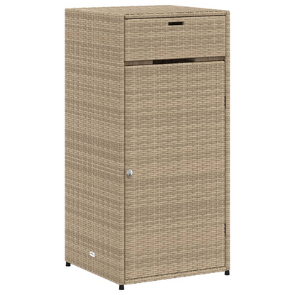 vidaXL Patio Storage Cabinet Beige 21.7"x21.7"x43.7" Poly Rattan