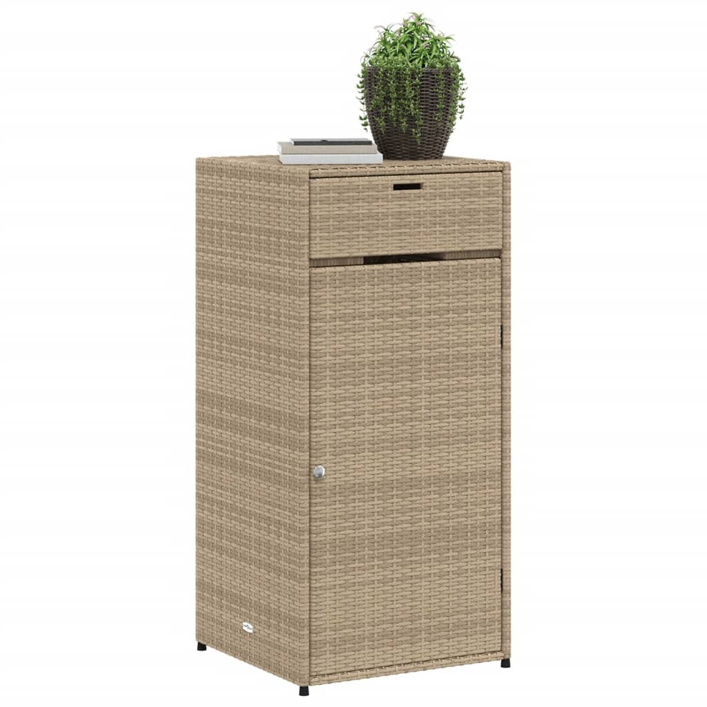 vidaXL Patio Storage Cabinet Beige 21.7"x21.7"x43.7" Poly Rattan