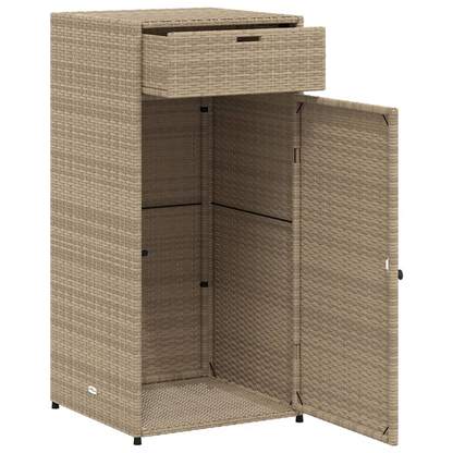 vidaXL Patio Storage Cabinet Beige 21.7"x21.7"x43.7" Poly Rattan