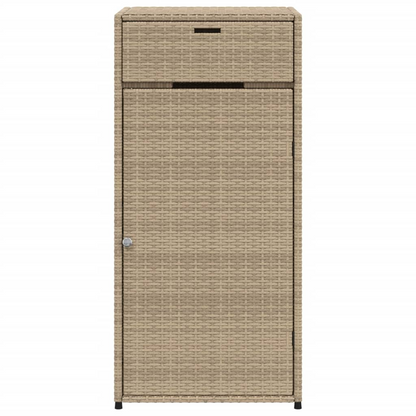 vidaXL Patio Storage Cabinet Beige 21.7"x21.7"x43.7" Poly Rattan