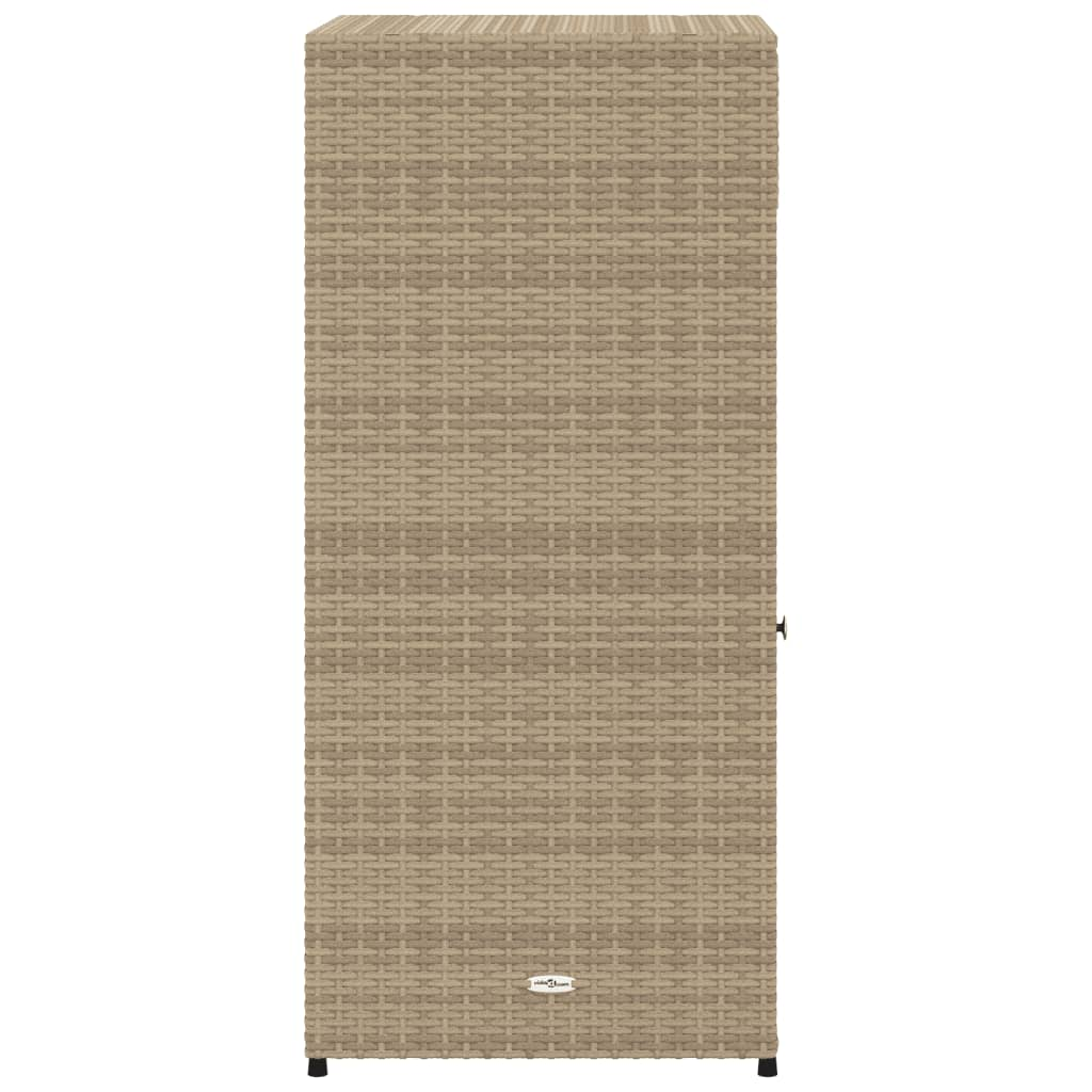 vidaXL Patio Storage Cabinet Beige 21.7"x21.7"x43.7" Poly Rattan