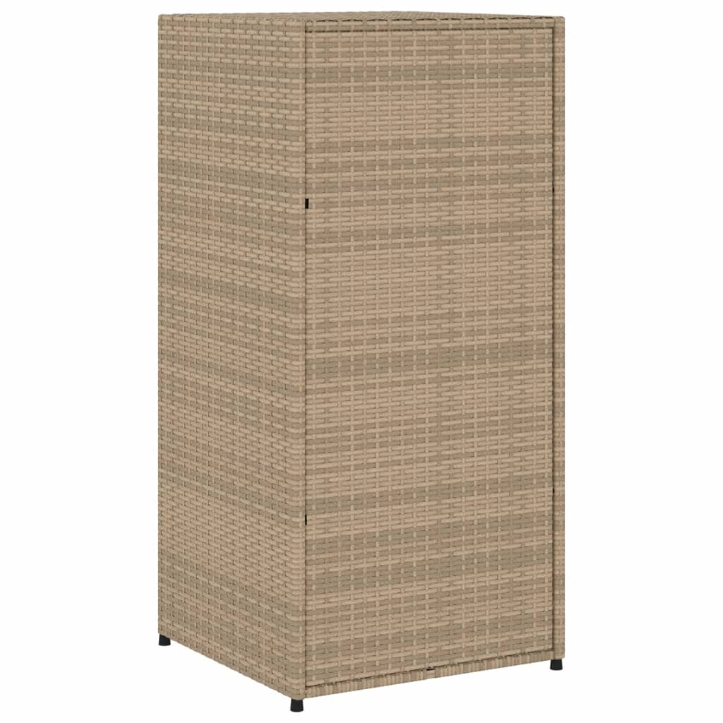 vidaXL Patio Storage Cabinet Beige 21.7"x21.7"x43.7" Poly Rattan