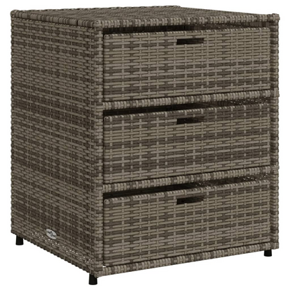 vidaXL Patio Storage Cabinet Gray 21.7"x23.2"x27.2" Poly Rattan