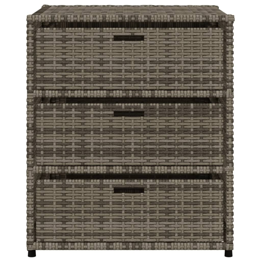 vidaXL Patio Storage Cabinet Gray 21.7"x23.2"x27.2" Poly Rattan