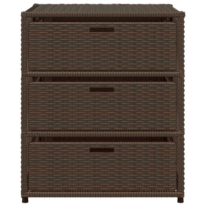 vidaXL Patio Storage Cabinet Brown 21.7"x23.2"x27.2" Poly Rattan