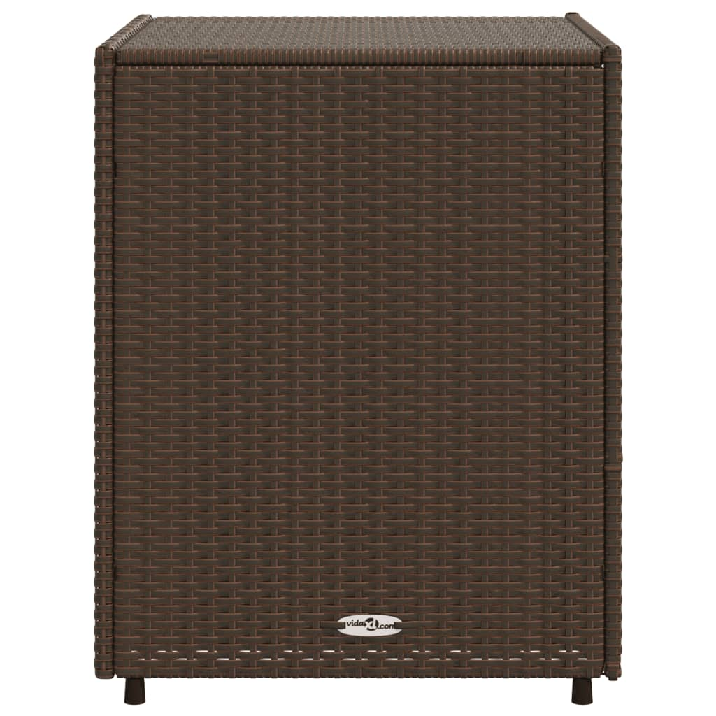 vidaXL Patio Storage Cabinet Brown 21.7"x23.2"x27.2" Poly Rattan