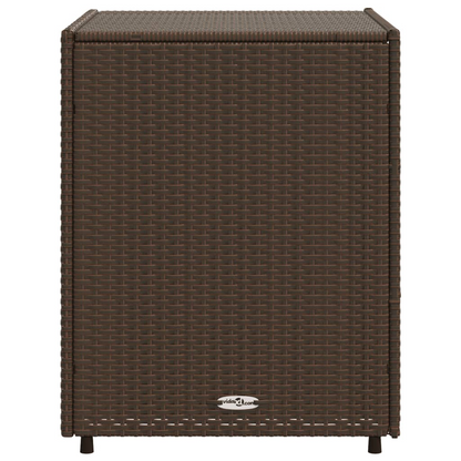 vidaXL Patio Storage Cabinet Brown 21.7"x23.2"x27.2" Poly Rattan