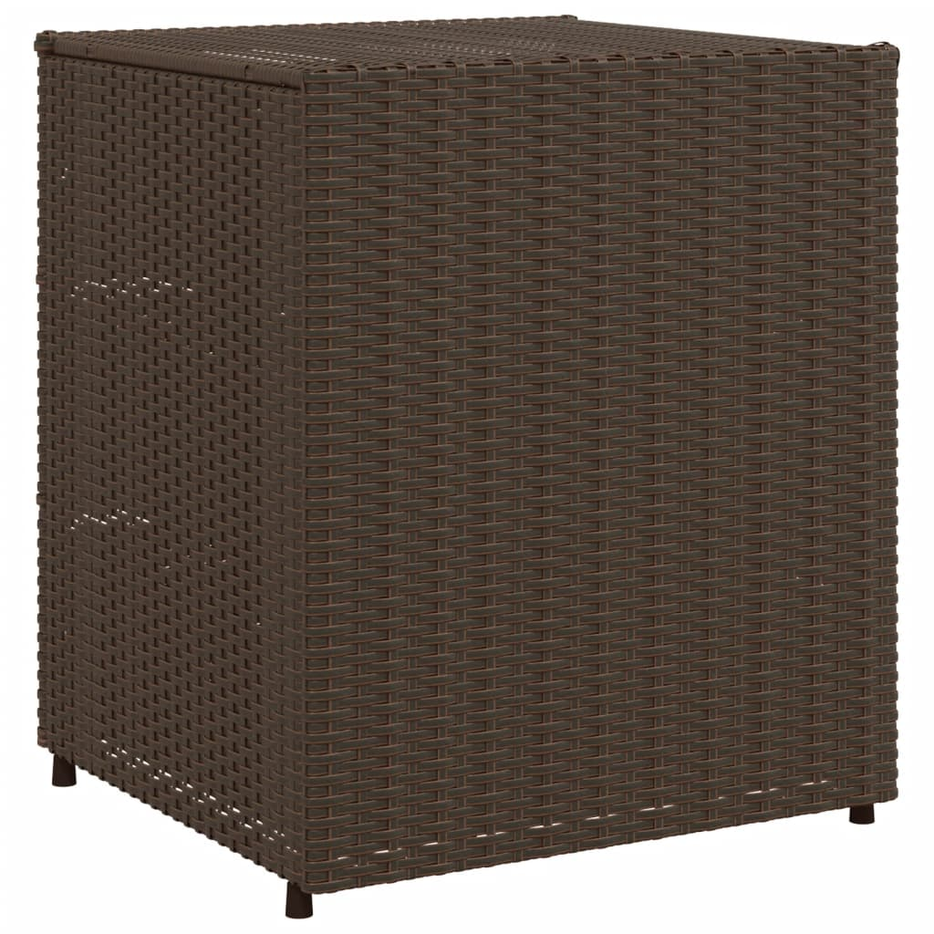 vidaXL Patio Storage Cabinet Brown 21.7"x23.2"x27.2" Poly Rattan