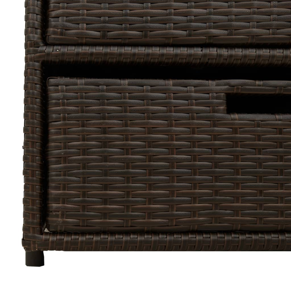 vidaXL Patio Storage Cabinet Brown 21.7"x23.2"x27.2" Poly Rattan