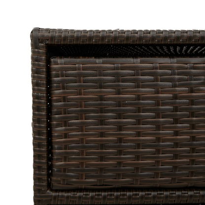 vidaXL Patio Storage Cabinet Brown 21.7"x23.2"x27.2" Poly Rattan