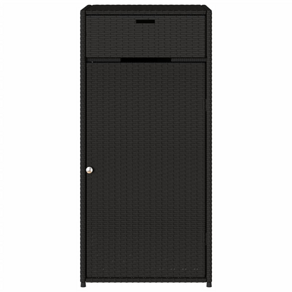 vidaXL Patio Storage Cabinet Black 21.7"x21.7"x43.7" Poly Rattan