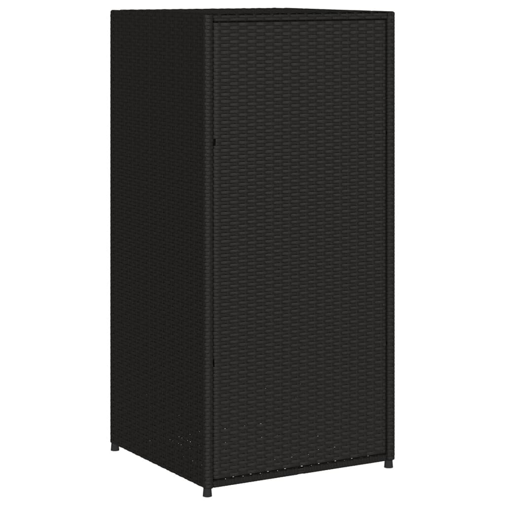 vidaXL Patio Storage Cabinet Black 21.7"x21.7"x43.7" Poly Rattan