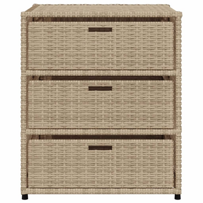 vidaXL Patio Storage Cabinet Beige 21.7"x23.2"x27.2" Poly Rattan