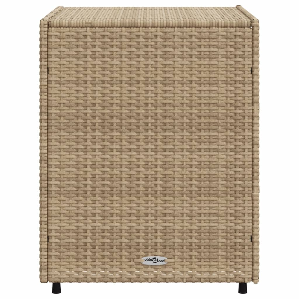 vidaXL Patio Storage Cabinet Beige 21.7"x23.2"x27.2" Poly Rattan