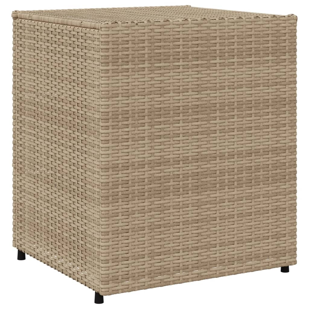 vidaXL Patio Storage Cabinet Beige 21.7"x23.2"x27.2" Poly Rattan